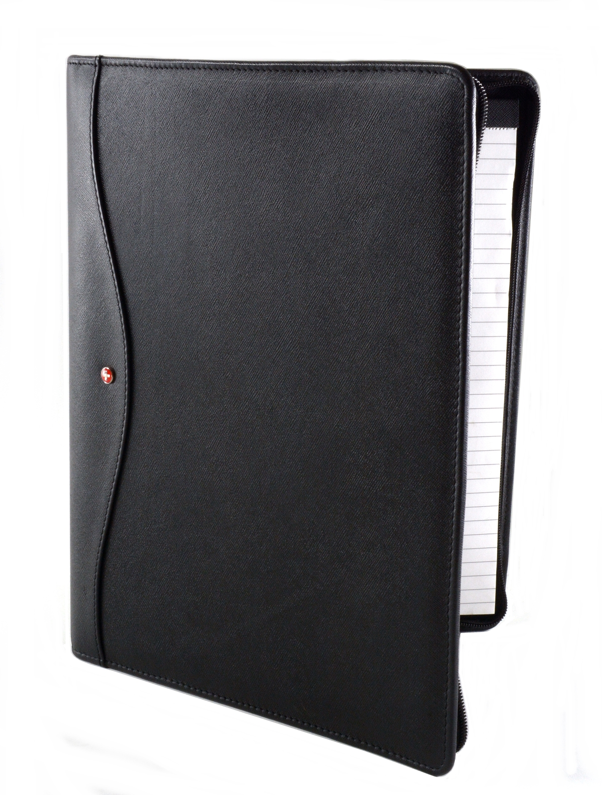 Alpine Swiss Leather Zippered Writing Pad Portfolio Business Briefcase